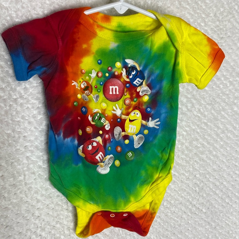 M&M’s graphic tie dye onesie outfit